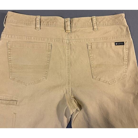 G.H. Bass Denim Straight Leg Cotton Pants, Men 38x32 Brown/Khaki Utility Jeans - Picture 10 of 10